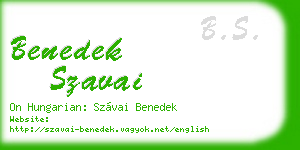 benedek szavai business card